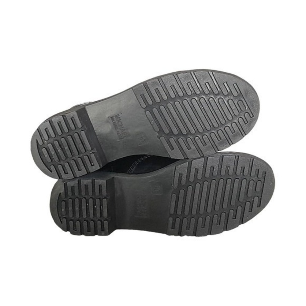 Michael Kors' Tavie‎ rain booties Black Lace Up Combat Boots Logo Pull Tab 7 New - Picture 10 of 16